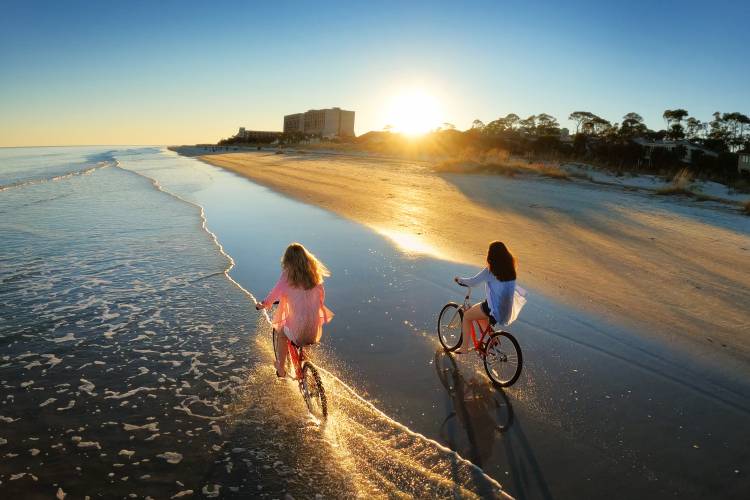 Biking on the beach